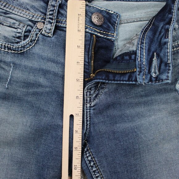 Silver Joga Suki Mid Skinny Jeans Womens 29x31 Blue 5-Pocket Stretch Denim - Picture 10 of 16